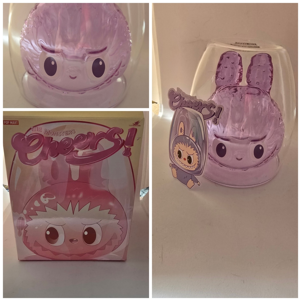 POP MART LABUBU THE MONSTERS CHEERS Doublewalled Glass Personality NIB AUTHENTIC
